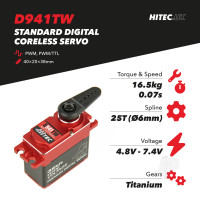 D941TW Standard Digital Coreless Servo 68g 16.5kg/0.07s 4.8V - 7.4V