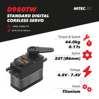 D980TW Standard Digital Coreless Servo 79g 44kg/0.17s 4.8V - 7.4V