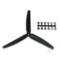 10x6 Slow Fly Propeller 3-Blade Black