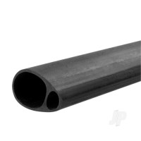 Carbon Fibre Elliptic Tube 19 x 12.5mm x 1m