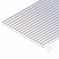 Passenger Car Siding Sheet S-Scale, 0.8 x 300 x 600mm, 0.9mm Spacing (.030 x 12 x 24in, .035in Spacing) (1 per pack)