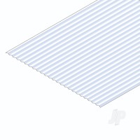 Corrugated Metal Siding Sheet, 1.0 x 300 x 600mm, 2.5mm Groove Spacing (.40 x 12 x 24in, .100in Groove Spacing) (1 per pack)