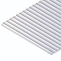 Seam Roofing Sheet, 1.0 x 150 x 300mm, 6.4mm (.040 x 6 x 12in, .250in Groove Spacing) (1 per pack)