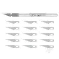 K1 Knife, Light Duty Round Aluminium with Safety Cap, 15x #11 Blades (Carded)