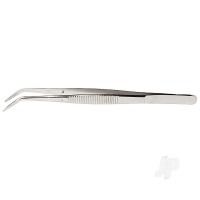 Curved Stainless Steel Tweezers, 4.5in (Carded)