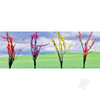Flower Bushes Assorted, 1in to 1-1/2in, O-Scale, (32 pack)