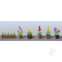 Assorted Potted Flower Plants 2, O-Scale, (6 pcs)