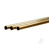 Brass Round Tube, 9mm x 1m, .45mm Wall (Bulk Pack of 3 Items)
