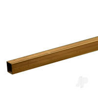 Brass Square Tube, 7/32 x 12in - .014in Wall