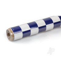 2m ORACOVER Fun-3 Medium Chequered, White + Dark Blue (60cm width)