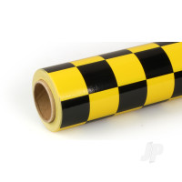 10m ORACOVER Fun-3 Medium Chequered, Cadmium Yellow + Black (60cm width)