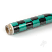 2m ORACOVER Fun-3 Medium Chequered, Pearlescent Green + Black (60cm width)