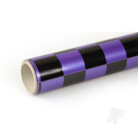 2m ORACOVER Fun-3 Medium Chequered, Pearlescent Purple + Black (60cm width)