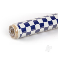 2m ORACOVER Fun-4 Small Chequered, White + Dark Blue (60cm width)