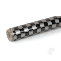 2m ORACOVER Fun-4 Small Chequered, Silver + Black (60cm width)