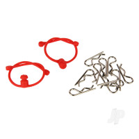 Body Clips (10 pcs) with Red Retainers (2 pcs)