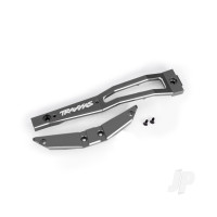 Chassis brace, front, 6061-T6 aluminium (Grey-anodised / 2.5x6mm CCS (with threadlock) (2 pcs)