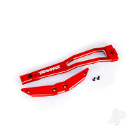 Chassis brace, front, 6061-T6 aluminium (Red-anodised / 2.5x6mm CCS (with threadlock) (2 pcs)