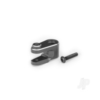 Servo horn, steering, 6061-T6 aluminium (Grey-anodised) / 3x15mm BCS (with threadlock) (1pc)