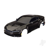 Body, Ford Mustang, complete (Black) (painted, decals applied) (includes side mirrors, spoiler, grilles, vents, & clipless mounting)