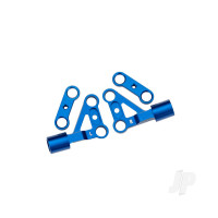 Suspension arms, upper, front, 6061-T6 aluminium (Blue-anodised) (left & right) / 2.5x5mm BCS (with threadlock) (2 pcs)