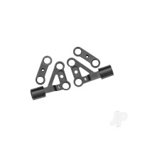 Suspension arms, upper, front, 6061-T6 aluminium (Grey-anodised) (left & right) / 2.5x5mm BCS (with threadlock) (2 pcs)