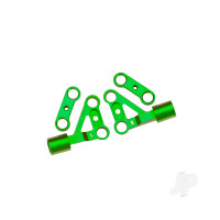 Suspension arms, upper, front, 6061-T6 aluminium (Green-anodised) (left & right) / 2.5x5mm BCS (with threadlock) (2 pcs)