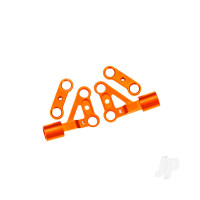 Suspension arms, upper, front, 6061-T6 aluminium (Orange-anodised) (left & right) / 2.5x5mm BCS (with threadlock) (2 pcs)