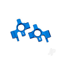 Steering blocks, 6061-T6 aluminium (Blue-anodised) (left & right) / 3x12mm BCS (with threadlock) (4 pcs)