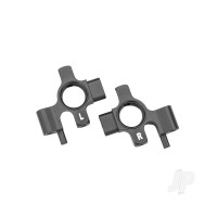 Steering blocks, 6061-T6 aluminium (Grey-anodised), left & right / 3x12mm BCS (with threadlock) (4 pcs)
