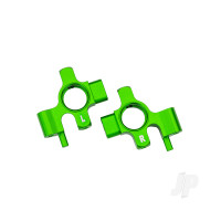 Steering blocks, 6061-T6 aluminium (Green-anodised), left & right / 3x12mm BCS (with threadlock) (4 pcs)