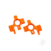 Steering blocks, 6061-T6 aluminium (Orange-anodised), left & right / 3x12mm BCS (with threadlock) (4 pcs)