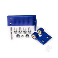 Rudder mount, aluminium/ hinge pin/ 4x14mm BCS (stainless) (4)/ NL 4.0 (2)/ 4x3mm GS (stainless, with threadlock) (1)