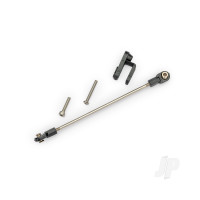 Rudder pushrod, assembled/ servo horn/ 3x22mm BCS (stainless) (1)/ 3x15mm CS (stainless) (1)