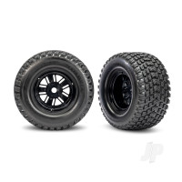 Wheels & Tyres, Assembled, Glued (Pro Scale Sand Car Race black wheels, Gravix tyres, foam inserts) (rear) (1 left, 1 right)