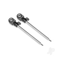 Shock shafts, GT-Maxx, 110mm (assembled with rod ends & hollow balls for 4mm pins) (steel, chrome finish) (2)