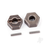 Wheel hubs, hex (steel) (2pcs) / axle pins (2 pcs)