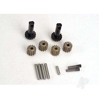 Planet gears (4 pcs) / planet shafts (4 pcs) / sun gears (2 pcs) / sun gear alignment shaft (1pc) all hardened Steel