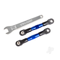 Camber links, rear (Tubes Blue-anodised, 7075-T6 aluminium, stronger than Titanium) (2) (assembled with rod ends and hollow balls) / aluminium wrench (1) (fits Drag Slash)