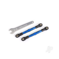 Toe links, front (Tubes Blue-anodised, 7075-T6 aluminium, stronger than Titanium) (2) (assembled with rod ends and hollow balls) / aluminium wrench (1) (fits Drag Slash)