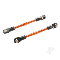 Turnbuckles, aluminium (Orange-anodised), toe links, 59mm (2) (assembled w/ rod ends & hollow balls) (requires 5mm aluminium wrench #5477)