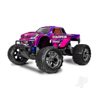Stampede HD 1:10 2WD RTR Monster Truck, Pink (+ TQ 2-ch, XL-5, Titan 550, 7-Cell NiMH, 4A USB-C Charger)