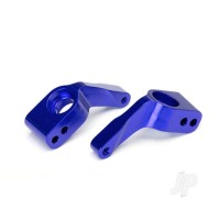 Stub axle carriers, Rustler / Stampede / Bandit (2 pcs), 6061-T6 aluminium (Blue-anodised) / 5x11mm ball bearings (4 pcs)