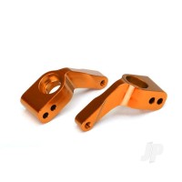 Stub axle carriers, Rustler/Stampede/Bandit (2), 6061-T6 aluminium (Orange-anodised) / 5x11mm ball bearings (4)