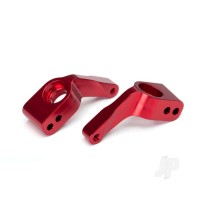 Stub axle carriers, Rustler / Stampede / Bandit (2 pcs), 6061-T6 aluminium (Red-anodised) / 5x11mm ball bearings (4 pcs)