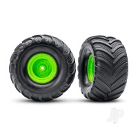 Green Monster Truck Wheels & Terra Groove Tyres (2)