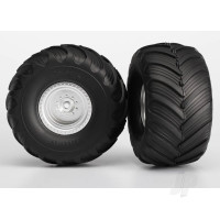 Wheels & Tyres, assembled, glued (Satin Chrome wheels, Terra Groove dual profile Tyres, foam inserts) (electric rear) (2)