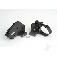Gearbox halves (left & right) (Black) with idler gear shaft