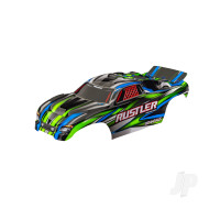 Body, Rustler (also fits Rustler VXL), Green (painted, decals applied) (assembled with front & rear body mounts for clipless mounting)