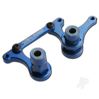 Steering bellcranks, drag link (Blue-anodised 6061-T6 aluminium) / 5x8mm ball bearings (4 pcs) / hardware (assembled)